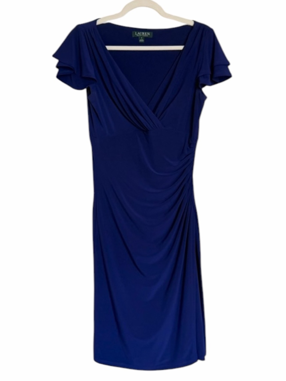 Lauren Ralph Lauren Faux-Wrap Midi Dress. Size 6